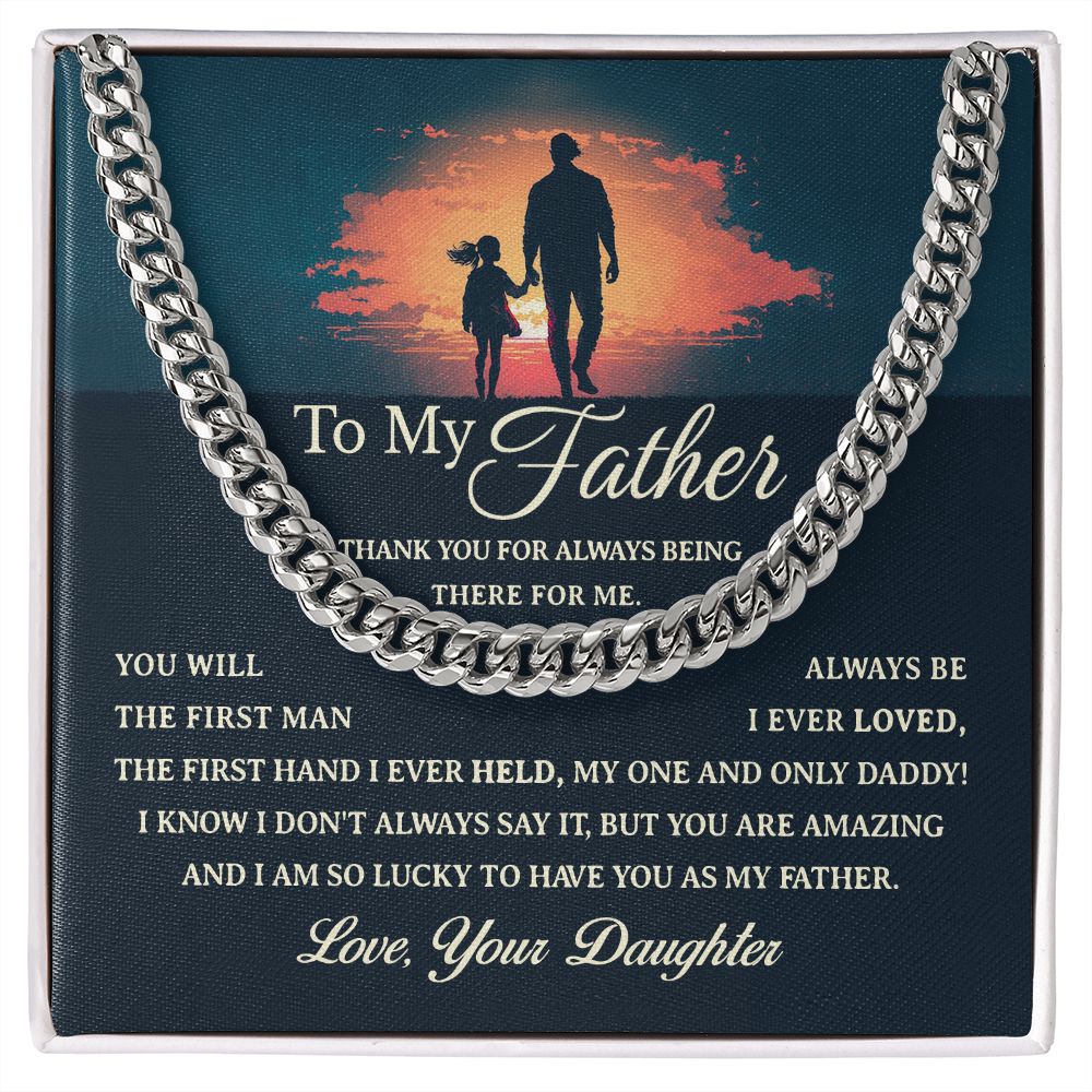 FD - To My Dad - Always Loved - OREO Cuban Link Chain + Extension™