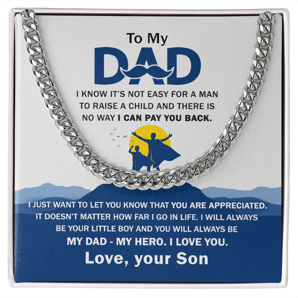 FD - TO My Dad - You Are Appreciated - OREO Cuban Link Chain + Extension™