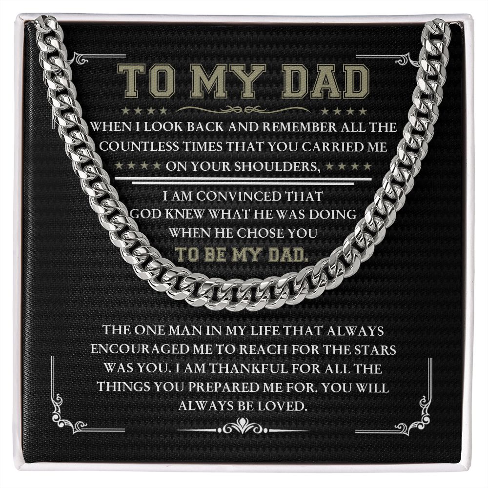 FD - To  My Dad - Always Be Loved - OREO Cuban Link Chain + Extension™