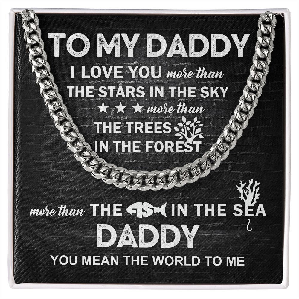 FD - To My Daddy - I Love You - OREO Cuban Link Chain + Extension™