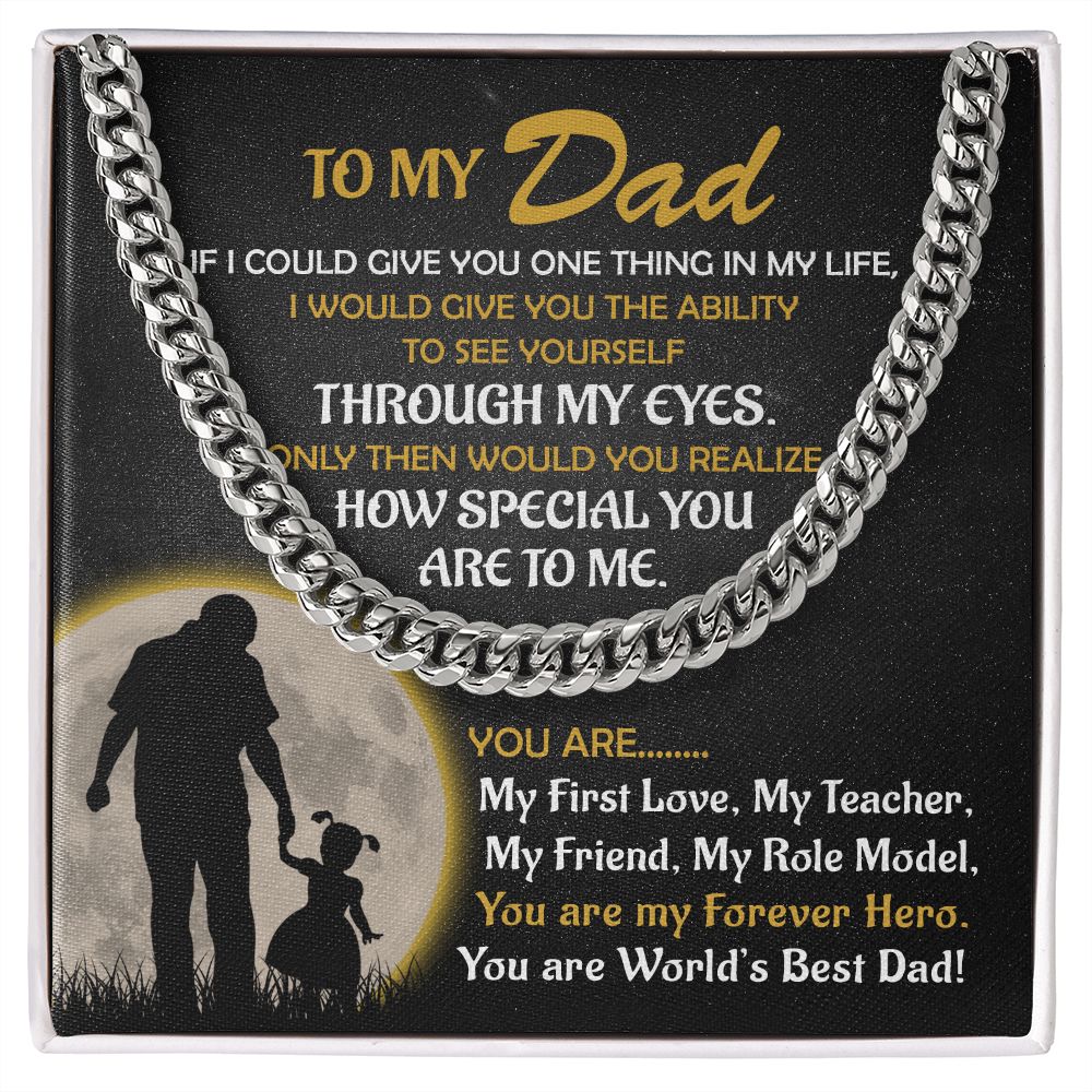FD - To My Dad - My Forever Hero - OREO Cuban Link Chain + Extension™