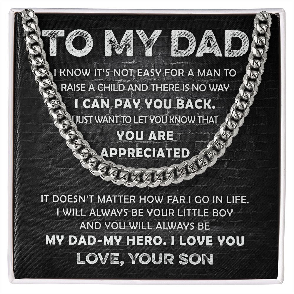 FD - To My Dad - Appreciated - OREO Cuban Link Chain + Extension™