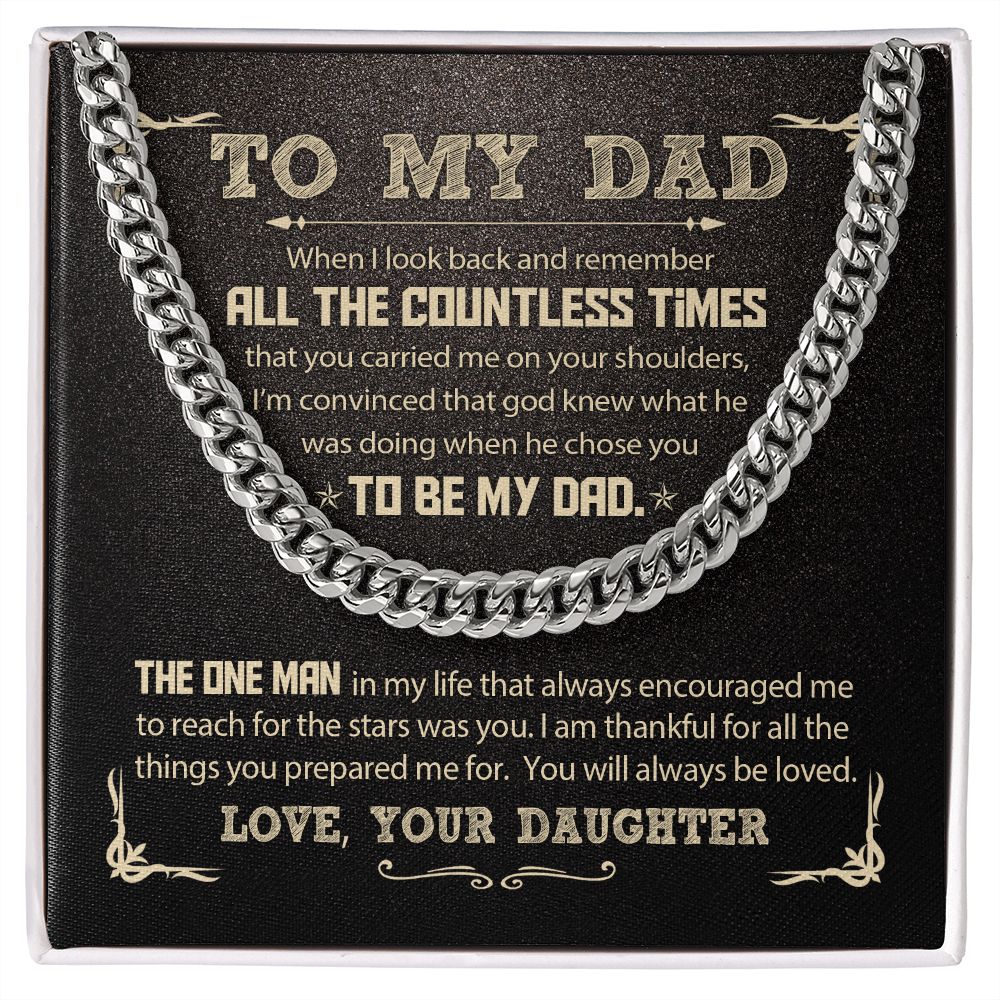 FD - To My Dad - God Chose You - OREO Cuban Link Chain + Extension™