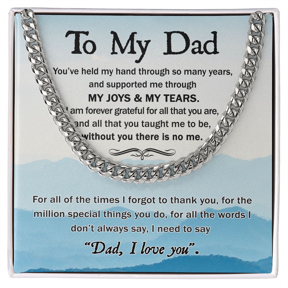 FD -To Dad - My Joy - OREO Cuban Link Chain + Extension™