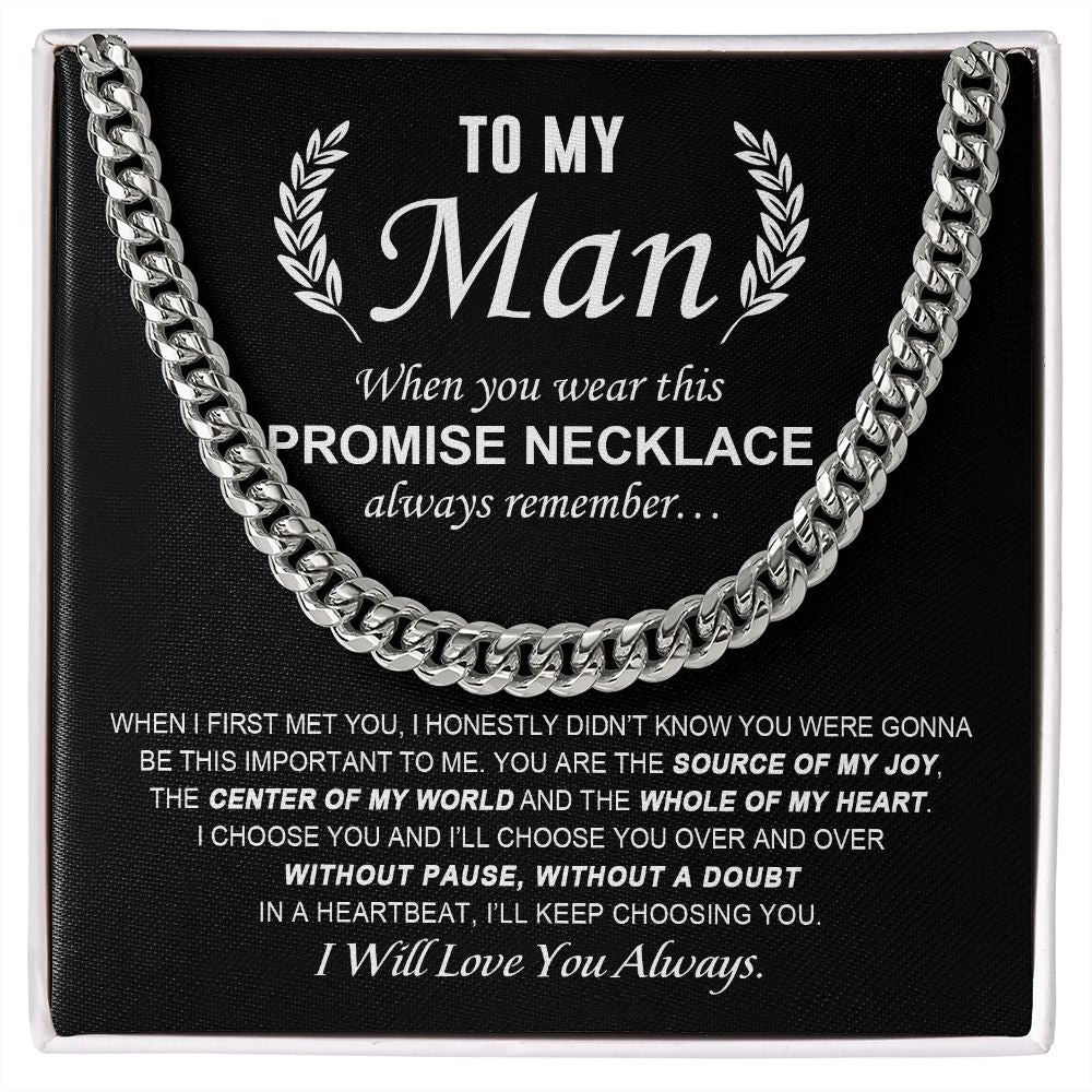 TO MY Man - Promise Necklace - OREO Cuban Link Chain + Extension™
