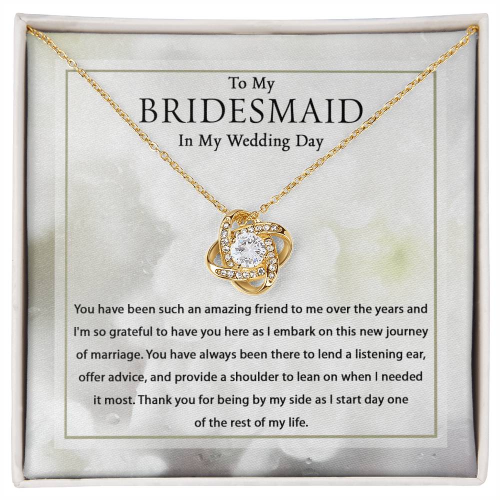 Bridesmaid In My Wedding - BlissMaid Love Knot Necklace