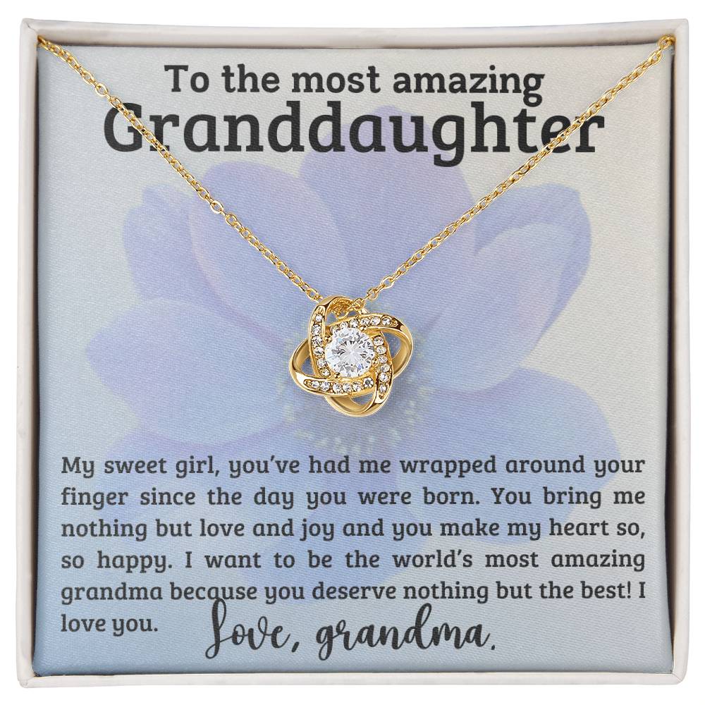 My Granddaughter - Sweet Girl - Love Knot Necklace