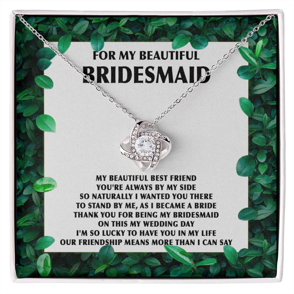 For My Beautiful Bridesmaid - BlissBridesmaid Love Necklace™