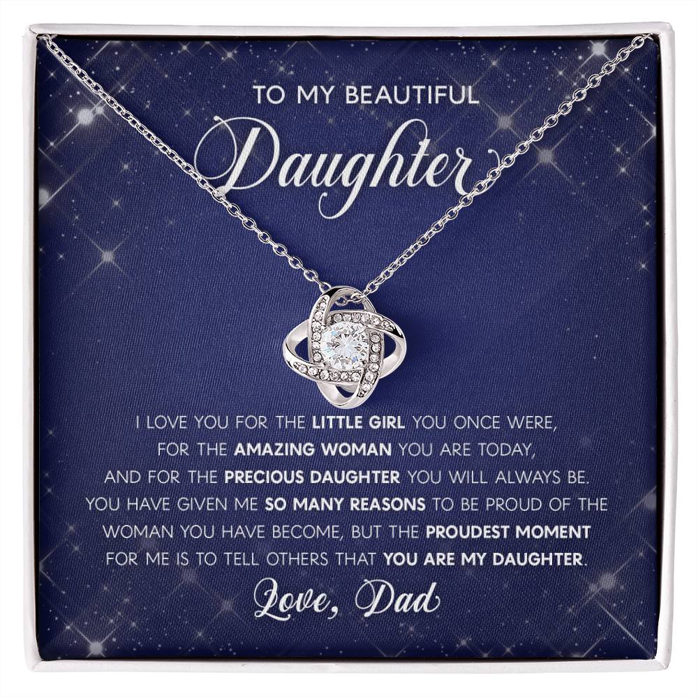 Beautiful Daughter - My Precious Girl - Love Knot Necklace
