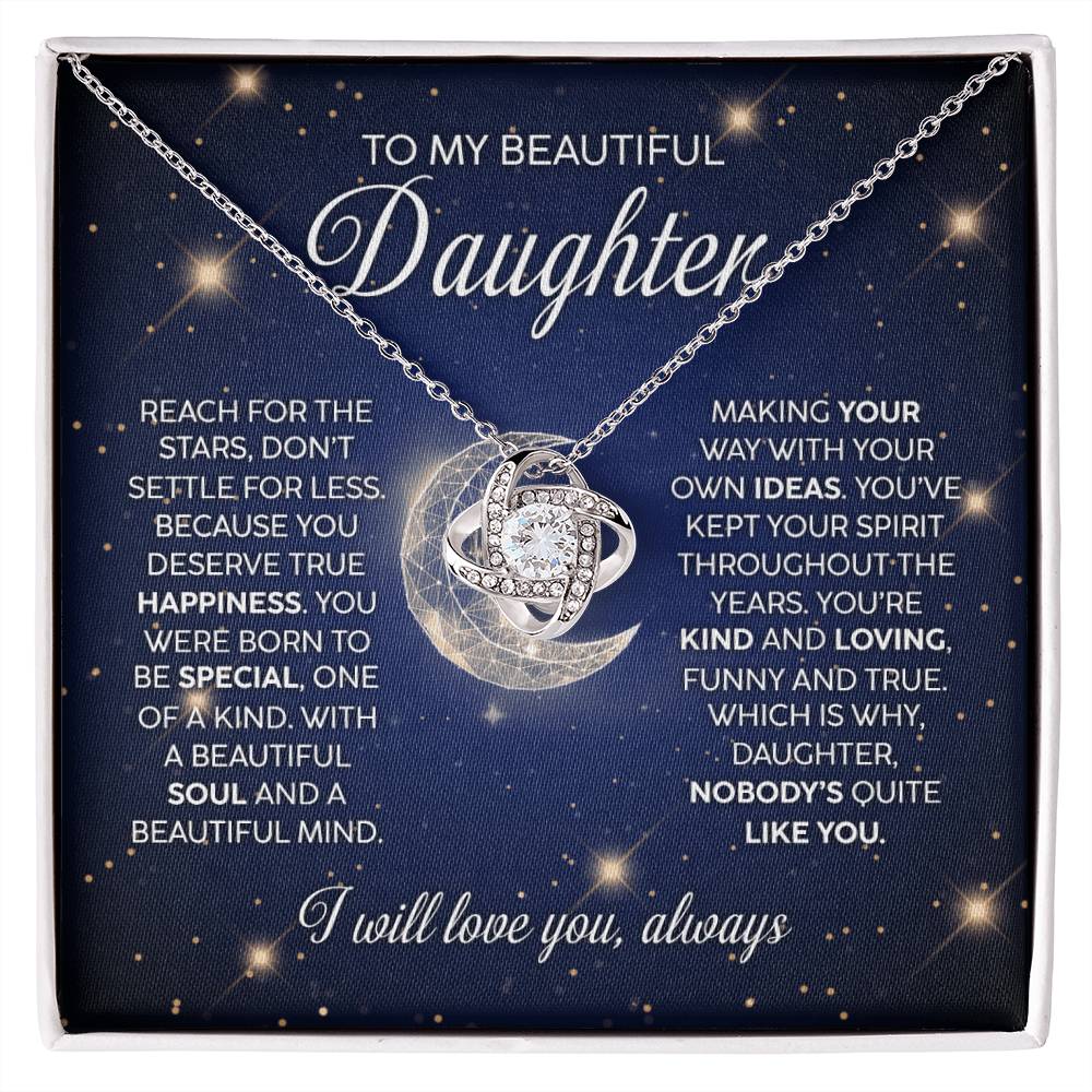 To My Beautiful Daughter - Stars - Love Knot Necklace™