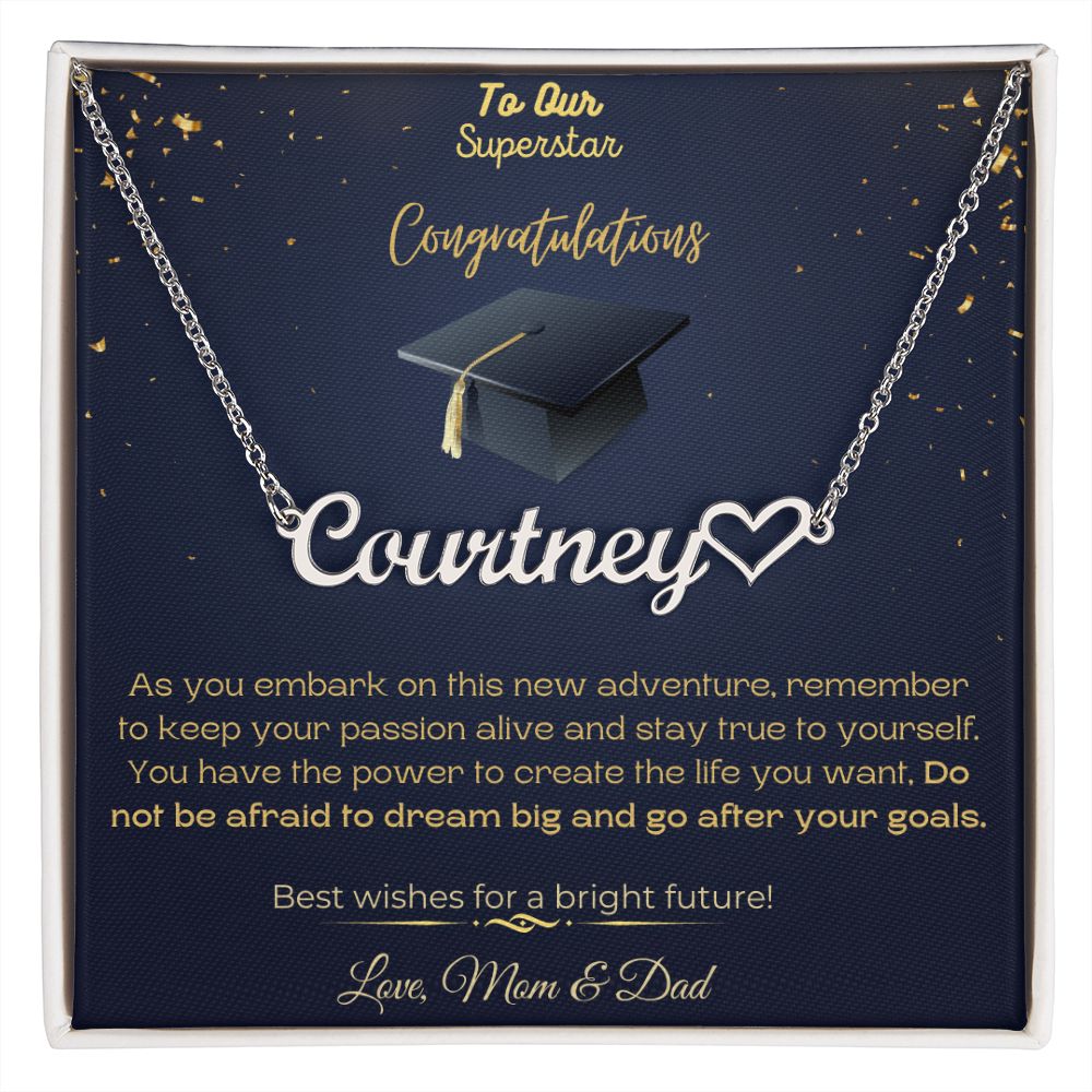 Daughter - Graduation - Name Necklace Gift Set