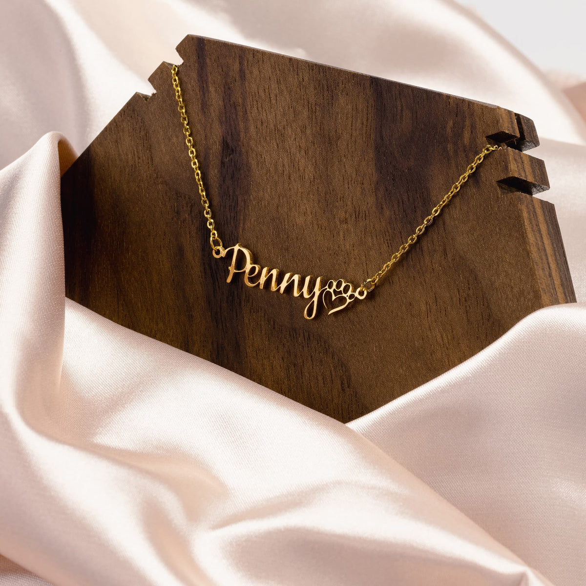Gift For Daughter - PawPrint Memories Personalized Name - Necklace