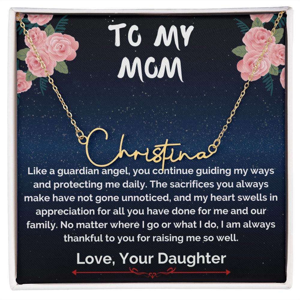 My Mother - Guardian Angel - Personalize Name Necklace